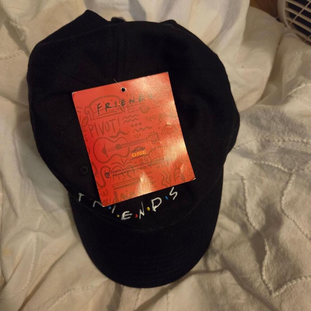 NWT Friends Television Series Embroidered Black Baseball Cap nostalgic Y2K